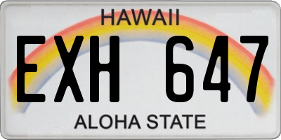HI license plate EXH647