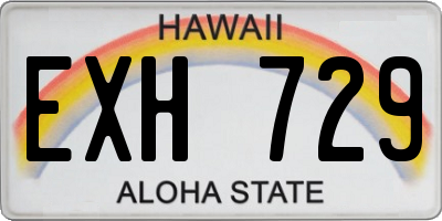 HI license plate EXH729