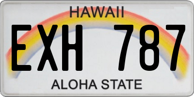 HI license plate EXH787