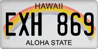HI license plate EXH869