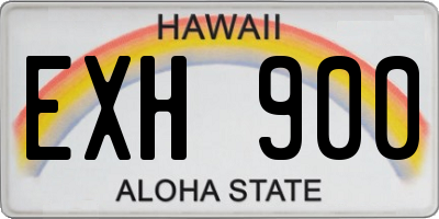 HI license plate EXH900