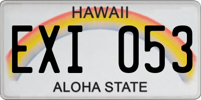 HI license plate EXI053