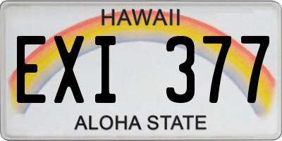 HI license plate EXI377