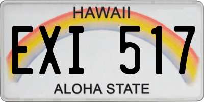 HI license plate EXI517