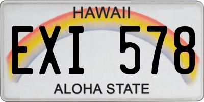 HI license plate EXI578