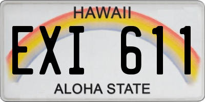HI license plate EXI611