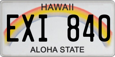 HI license plate EXI840