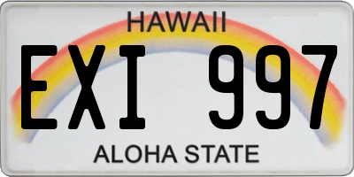 HI license plate EXI997