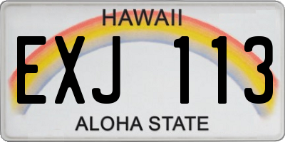 HI license plate EXJ113