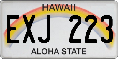 HI license plate EXJ223