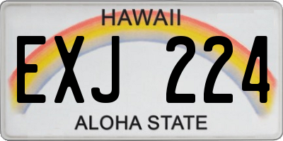 HI license plate EXJ224