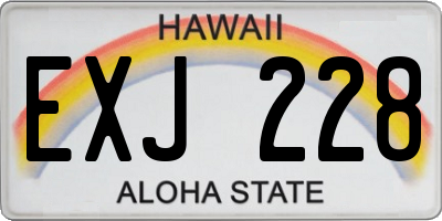 HI license plate EXJ228