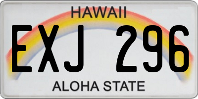HI license plate EXJ296