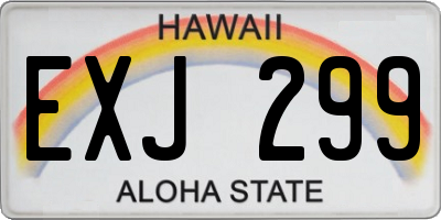 HI license plate EXJ299