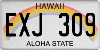 HI license plate EXJ309