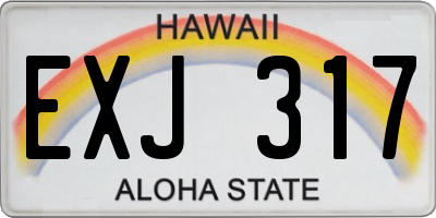 HI license plate EXJ317