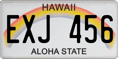 HI license plate EXJ456