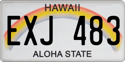 HI license plate EXJ483