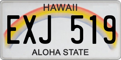 HI license plate EXJ519