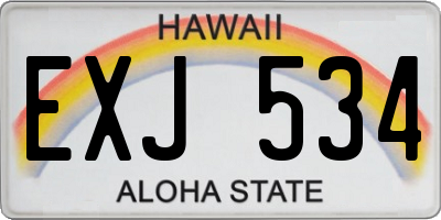 HI license plate EXJ534