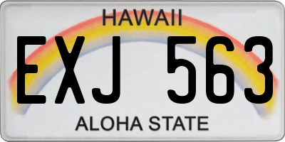 HI license plate EXJ563