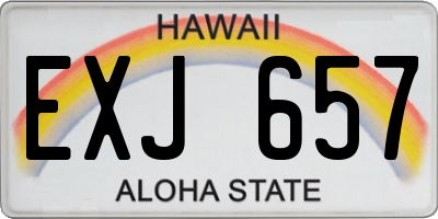 HI license plate EXJ657