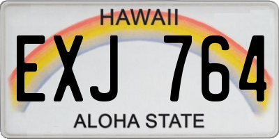 HI license plate EXJ764