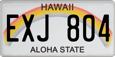 HI license plate EXJ804