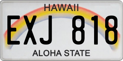 HI license plate EXJ818