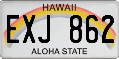 HI license plate EXJ862