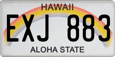 HI license plate EXJ883