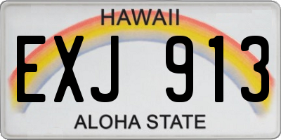 HI license plate EXJ913