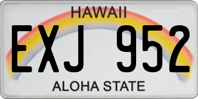 HI license plate EXJ952