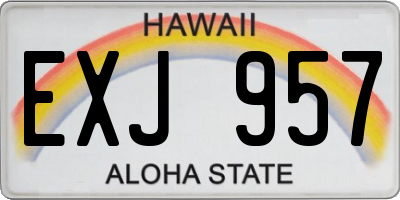 HI license plate EXJ957