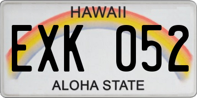HI license plate EXK052