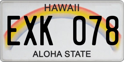 HI license plate EXK078