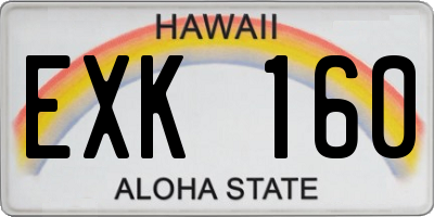 HI license plate EXK160