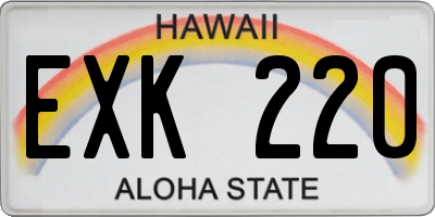 HI license plate EXK220