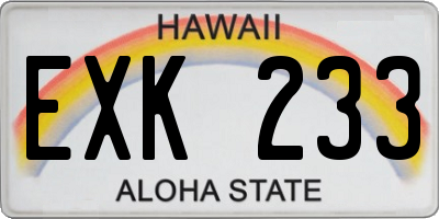 HI license plate EXK233