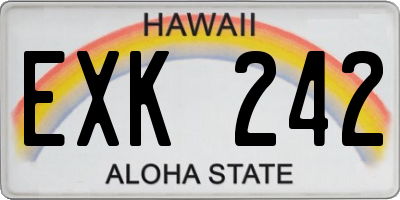 HI license plate EXK242
