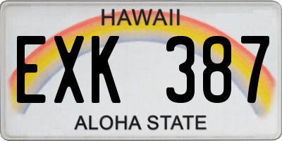 HI license plate EXK387