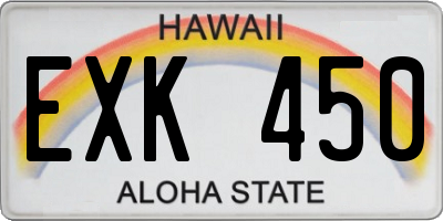 HI license plate EXK450