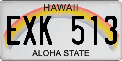 HI license plate EXK513