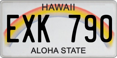HI license plate EXK790