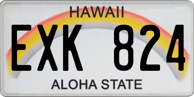 HI license plate EXK824