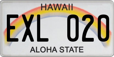 HI license plate EXL020