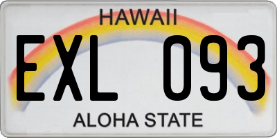 HI license plate EXL093