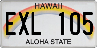 HI license plate EXL105