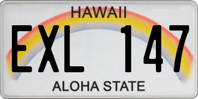 HI license plate EXL147