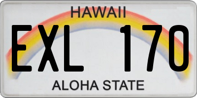 HI license plate EXL170